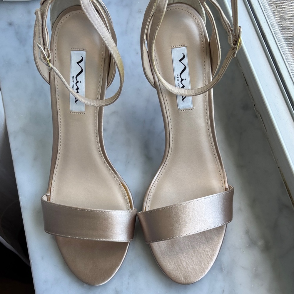Nina Women's Satin Heels - Champagne